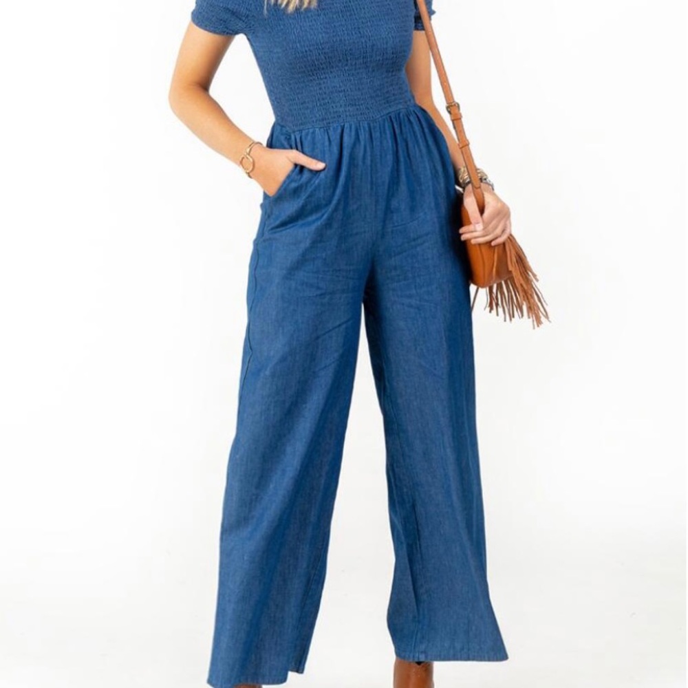 Francesca’s -Palazzo/Denim Jumpsuit